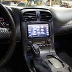 Corvette Kenwood Double Din A/V Nav system, Custom carbon fiber dashboard