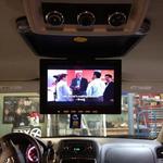 Overhead DVD system installed in a Chrysler Caravan