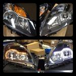 Nissan Altima Headlight modifications. Added internal led daytime running lights that also function as a turn signal.